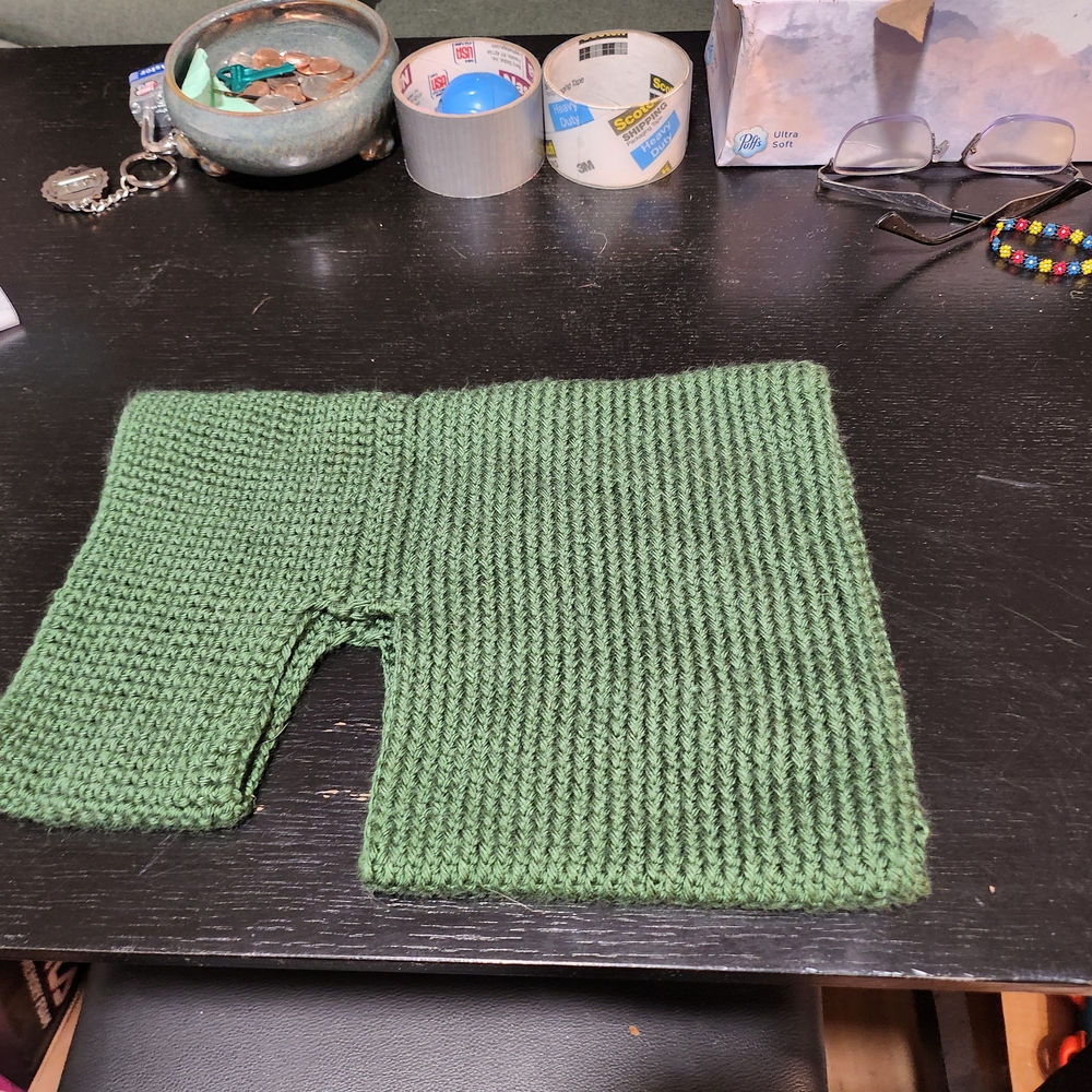 Handmade Dark Green Knit Dog Sweater